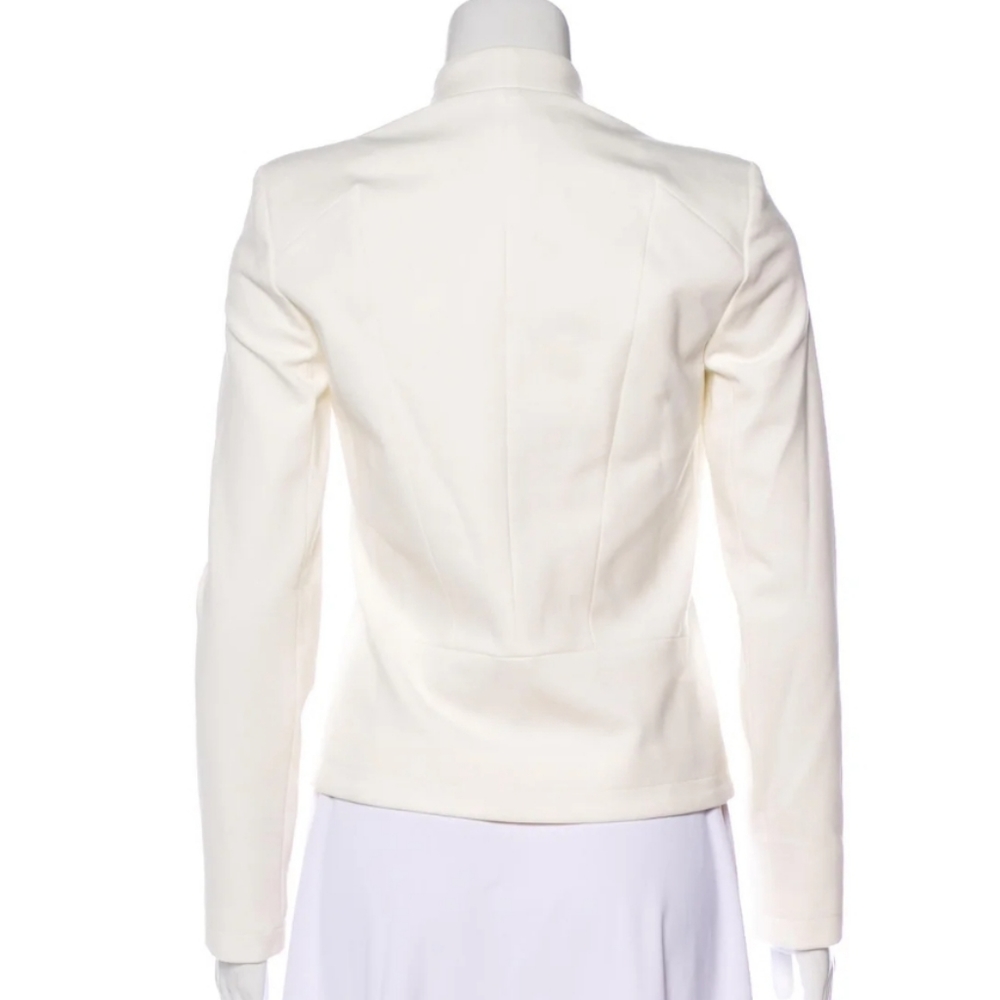 HELMUT LANG White Ponte Moto Jacket Size:L - Picture 4 of 8